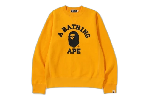 BAPE College Heavy Weight Crewneck Yellow