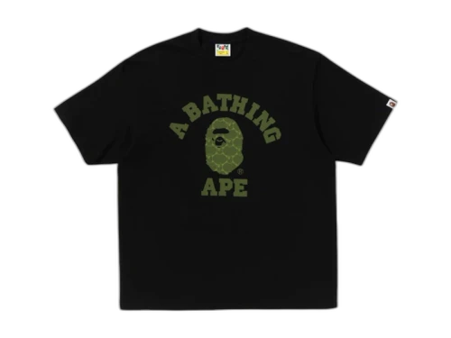 BAPE College Monogram College Relaxed Fit Tee Black