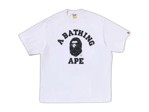 BAPE College Monogram College Relaxed Fit Tee White