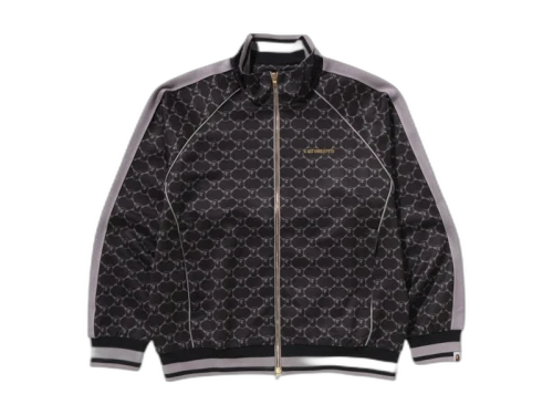 BAPE College Monogram Logo Relaxed Fit Track Jacket Black