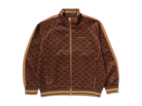 BAPE College Monogram Logo Relaxed Fit Track Jacket Brown