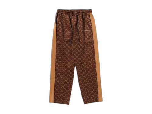 BAPE College Monogram Relaxed Fit Pants Brown