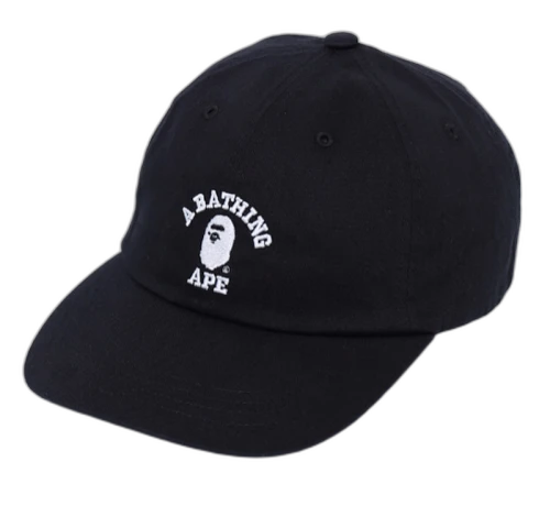 BAPE College Panel Cap Black