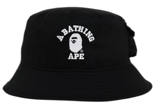 BAPE College Pocket Bucket Hat Black