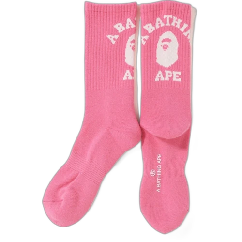 BAPE College Socks Pink