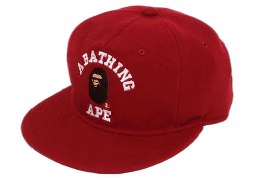 BAPE College Wool Cap Red