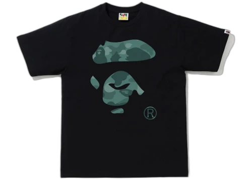 BAPE Color Camo Ape Face Tee Black/Green