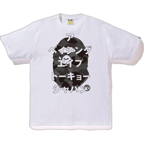 BAPE Color Camo Ape Head Katakana Tee White/Black
