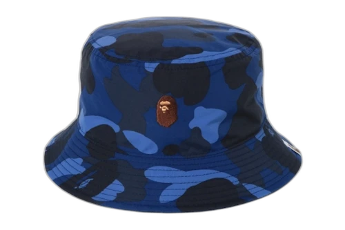 BAPE Color Camo Ape Head One Point Bucket Hat Blue