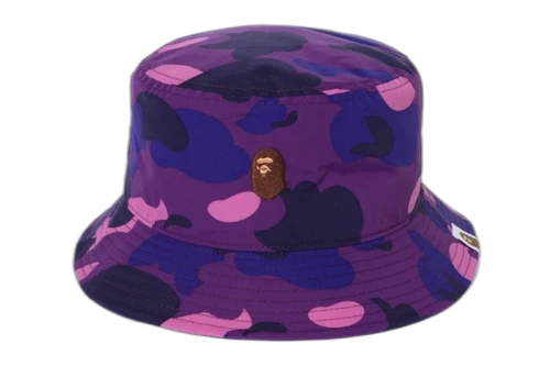 BAPE Color Camo Ape Head One Point Bucket Hat Purple