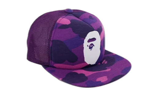 BAPE Color Camo Apehead Mesh Snapback Purple