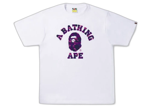 BAPE Color Camo College Tee White Purple