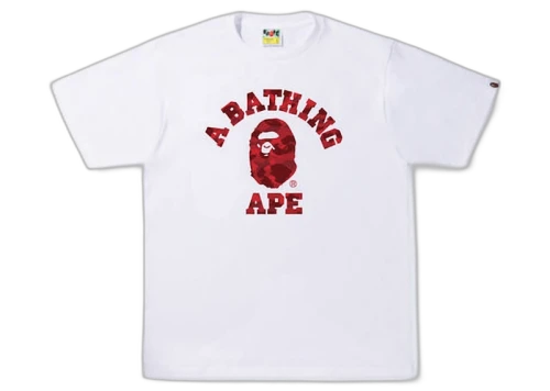 BAPE Color Camo College Tee White/Red