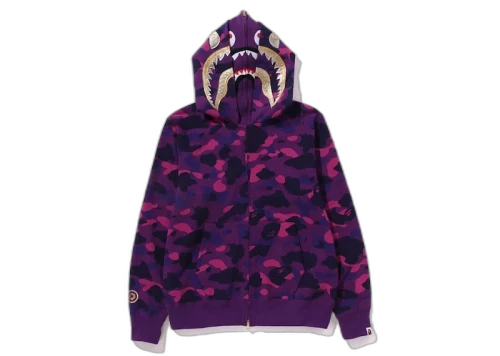BAPE Color Camo Double Shark Full Zip Hoodie (SS24) Purple