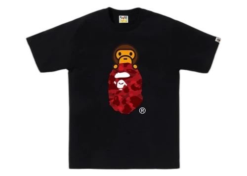 BAPE Color Camo Milo On Ape Head Tee Black/Red