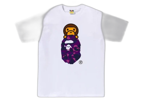 BAPE Color Camo Milo On Ape Head Tee White/Purple