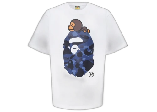 BAPE Color Camo Milo On Big Ape Relaxed Tee White/Blue