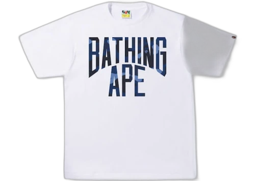 BAPE Color Camo NYC Logo Tee White/Navy