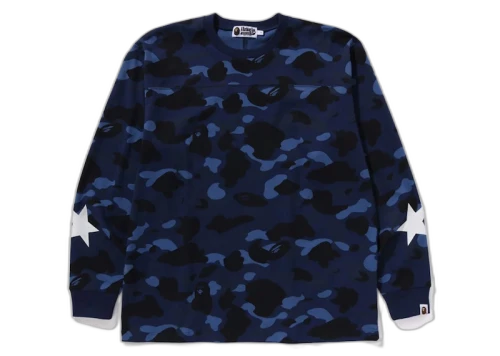 BAPE Color Camo Relaxed Fit L/S Tee Navy