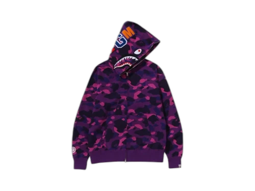 BAPE Color Camo Shark Full Zip Hoodie (FW24) Purple