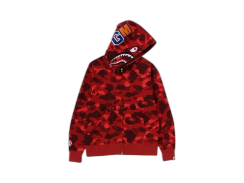 BAPE Color Camo Shark Full Zip Hoodie (FW24) Red