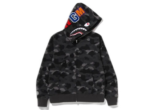 BAPE Color Camo Shark Full Zip Hoodie Black