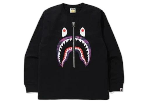 BAPE Color Camo Shark L/S Tee Black/Purple