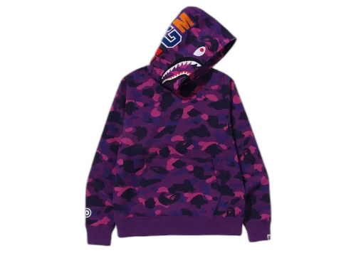 BAPE Color Camo Shark Pullover Hoodie Purple