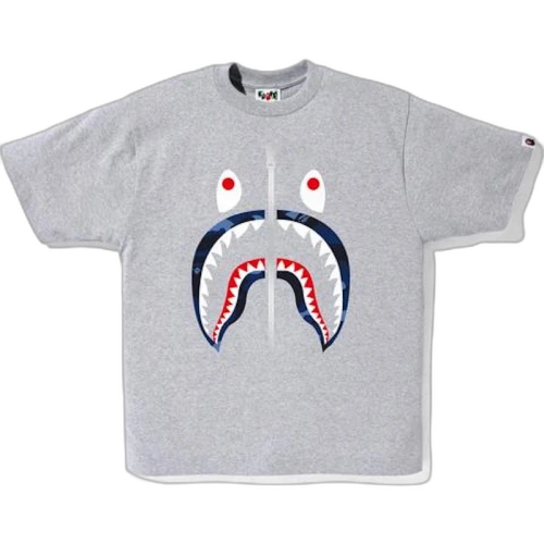 BAPE Color Camo Shark Tee Tee Gray/Navy