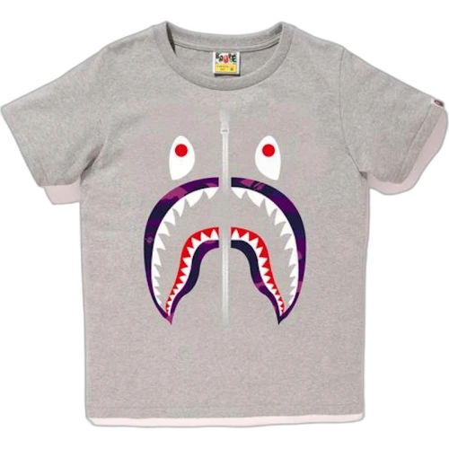 BAPE Color Camo Shark Tee Tee (Ladies) Gray/Purple