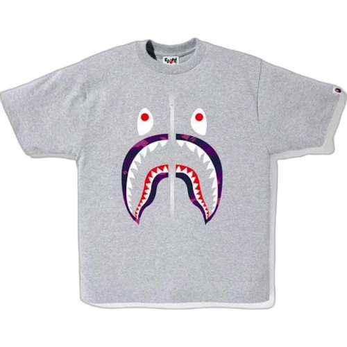 BAPE Color Camo Shark Tee Tee Gray/Purple