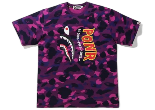 BAPE Color Camo Shark Wide Tee Purple