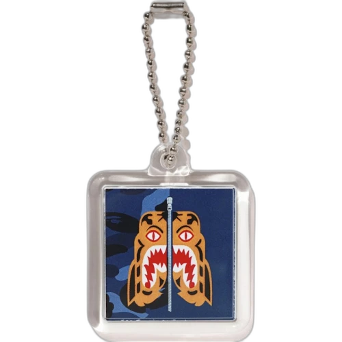 BAPE Color Camo Tiger Keychain Blue