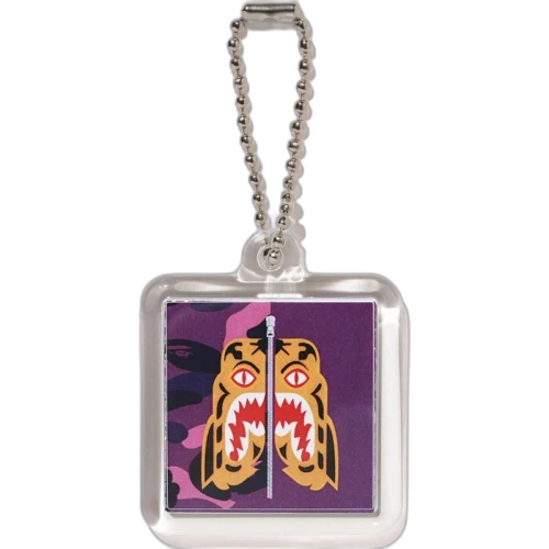 BAPE Color Camo Tiger Keychain Purple
