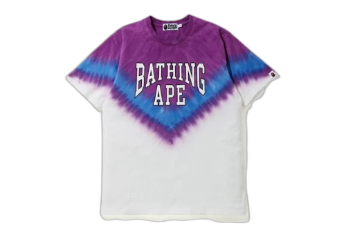 BAPE Curved Logo Tie Dye Tee Purple