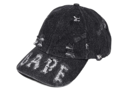 BAPE Denim Distressed Logo Cap Black