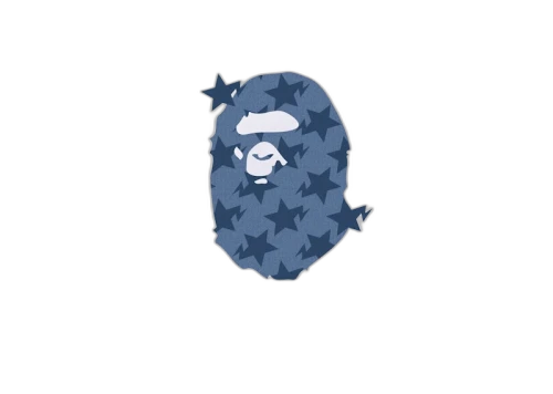 BAPE Denim Sta Pattern Big Ape Head Tee White