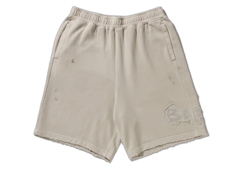 BAPE Destroy Sweat Shorts Ivory
