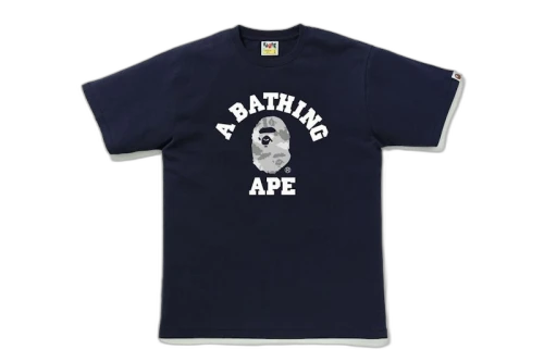 BAPE Digital Camo College Tee Navy/Gray