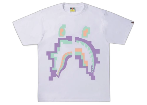 BAPE Digital Shark Tee White
