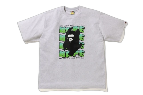 BAPE Distortion Relaxed Tee Gray