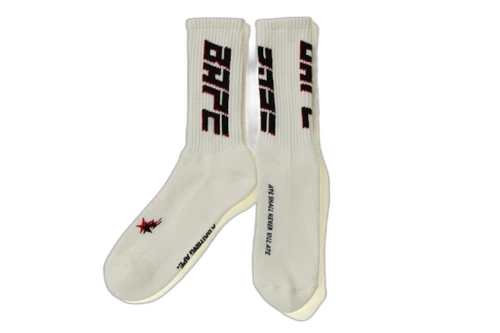BAPE Double Bape Sta Socks White