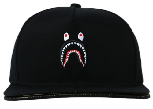 BAPE Double Visor Shark Snapback Cap Black