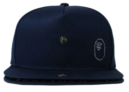 BAPE Double Visor Snapback Cap Navy