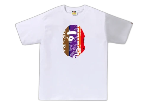 BAPE Fans Scarf Ape Head Tee White
