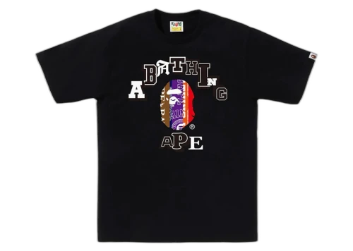 BAPE Fans Scarf College Tee Black
