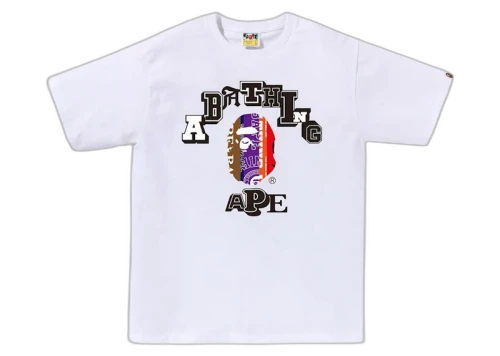 BAPE Fans Scarf College Tee White