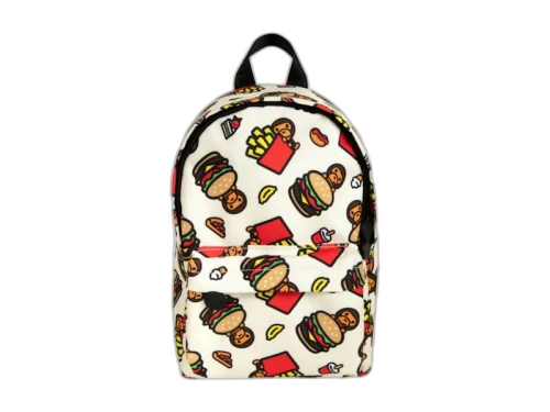 BAPE Fast Food All Print Pattern Mini Backpack Ivory