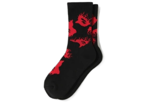 BAPE Fire Pattern Socks Black