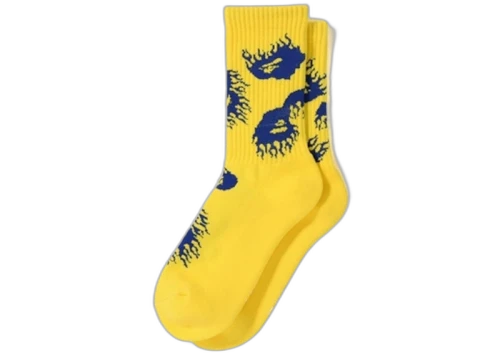 BAPE Fire Pattern Socks Yellow